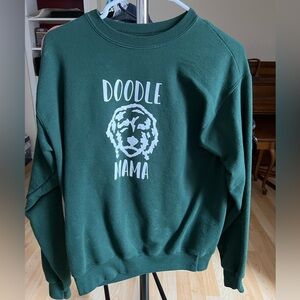 custom doodle mama crew neck olive